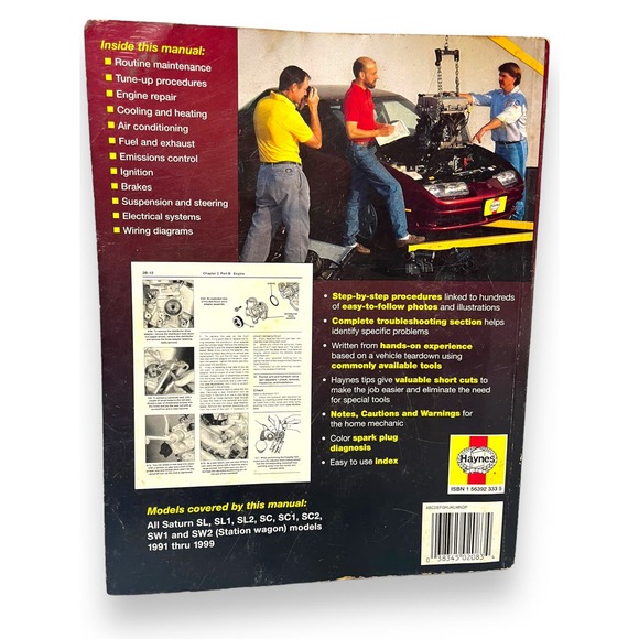 Haynes  SATURN All Models 1991 - 1999 Repair Manual 87010 - Picture 2 of 8
